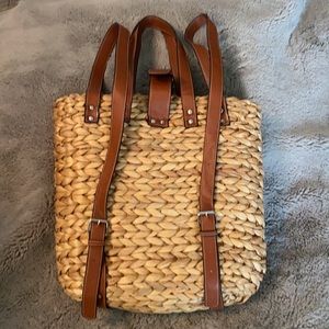 Straw/Wicker Backpack Beach or Summer Bag